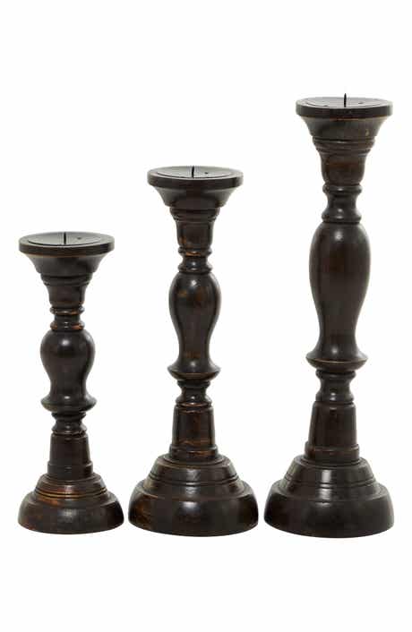 SONOMA SAGE HOME Wooden Candle Holder - Set of 3