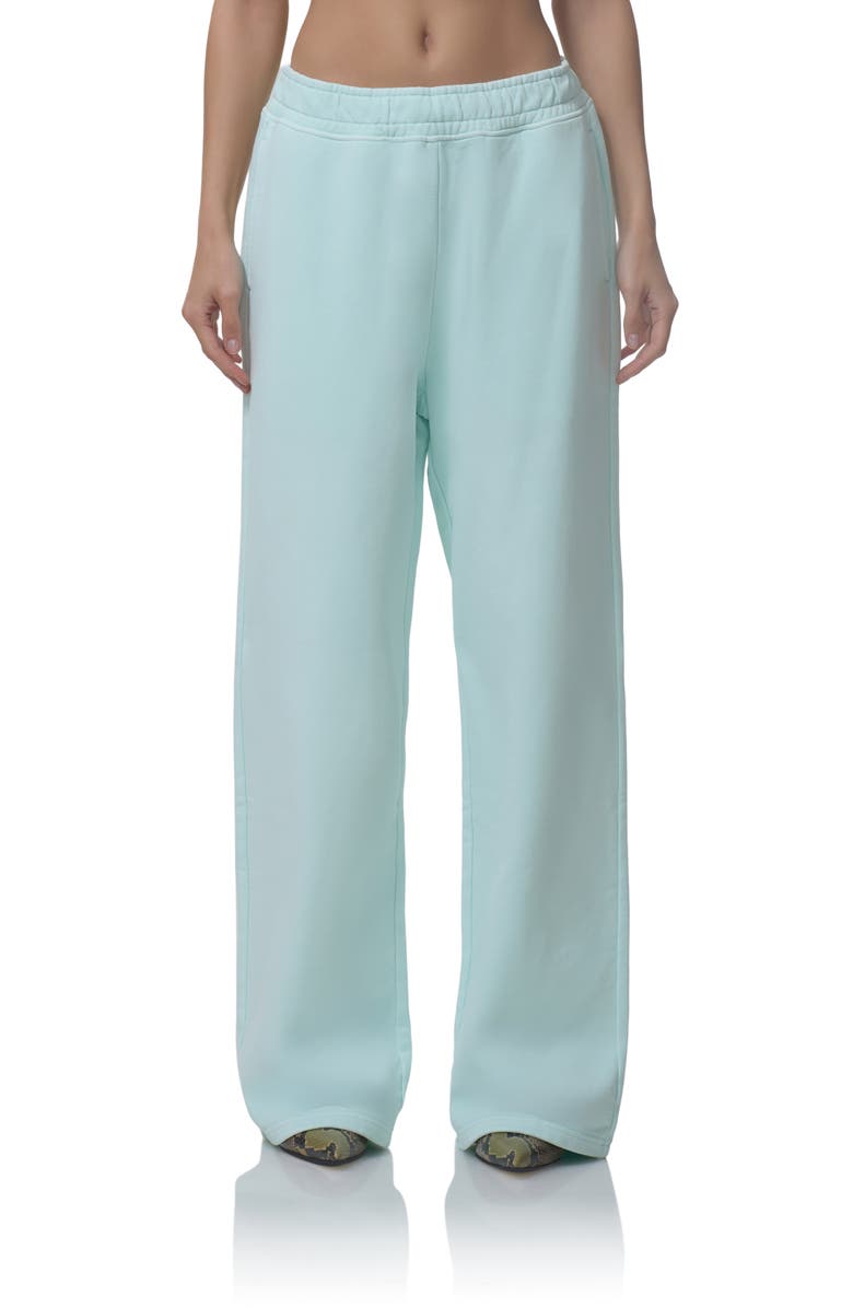 AFRM Finely Cotton Straight Leg Sweatpants, Main, color, Icy Morn