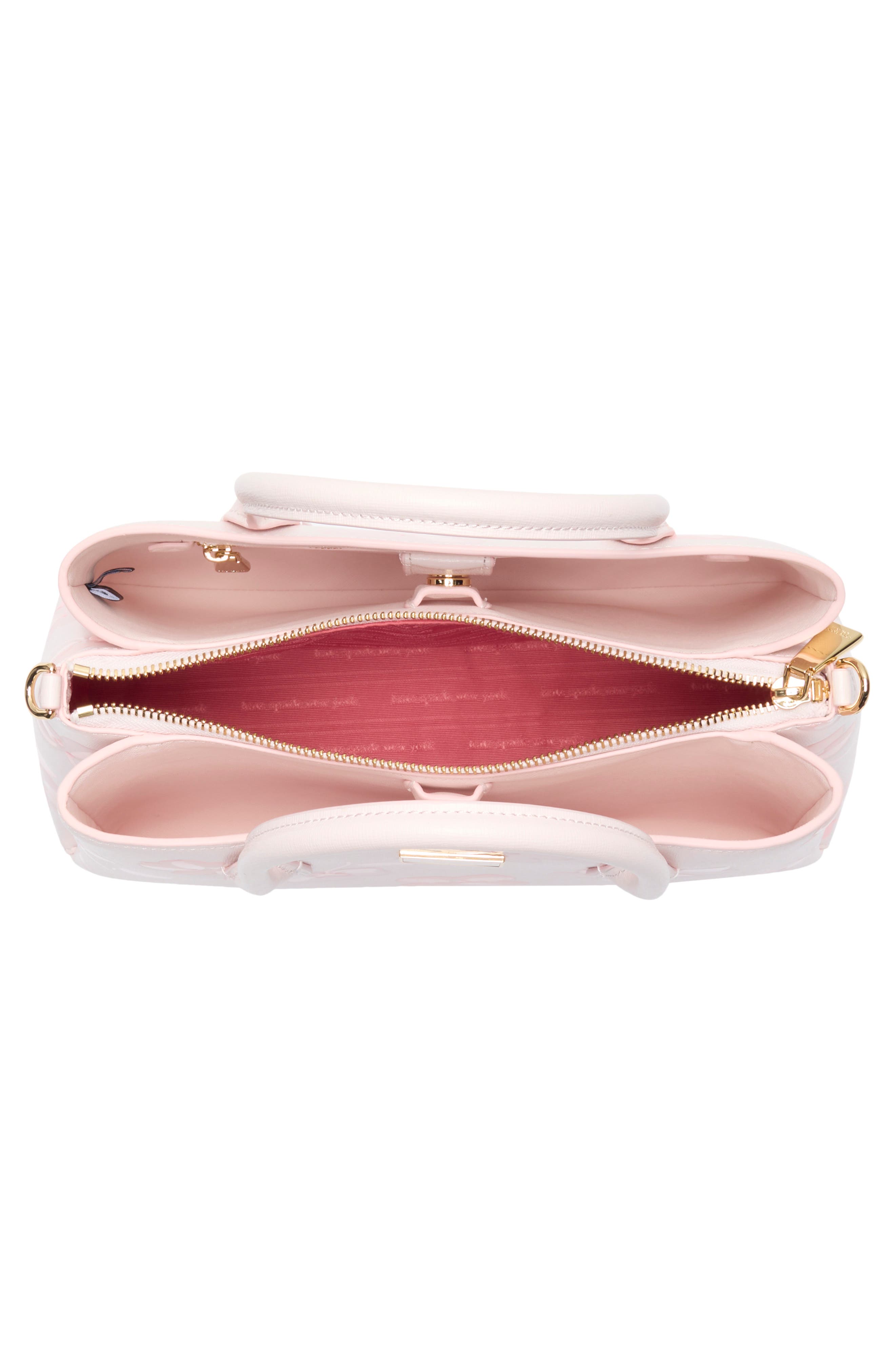 serena spring pansies embossed satchel, Alternate, color, BLUSH CLOUD MULTI