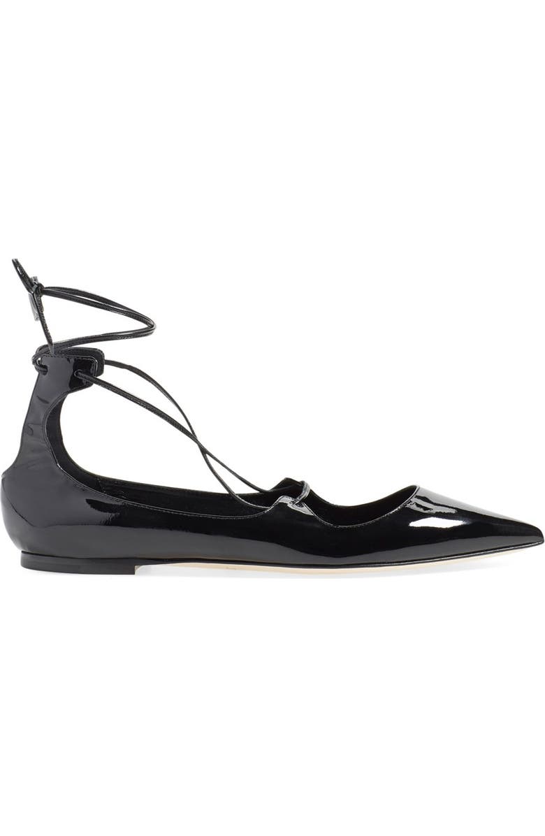 Jimmy Choo 'Vita' Pointy Toe Ghillie Flat, Alternate, color,