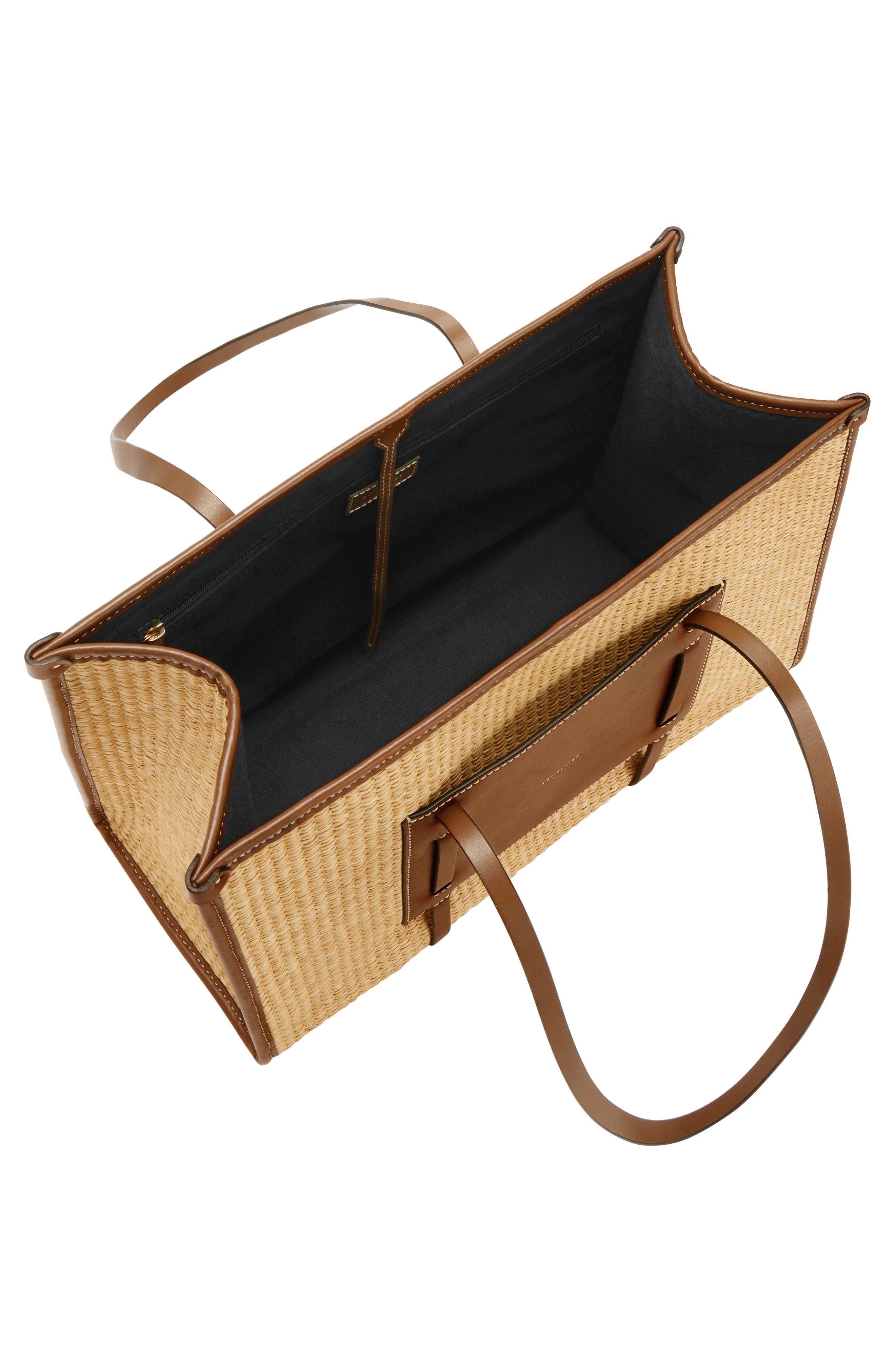 DeMellier Capri Woven Raffia Tote, Alternate, color, Warm/ Tan W/ Ecru Stitching