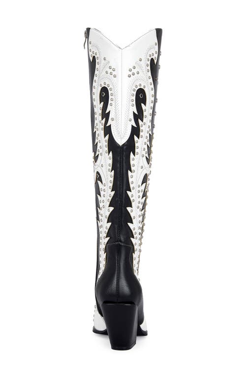 Azalea Wang Donovan Knee High Western Boot In Multi