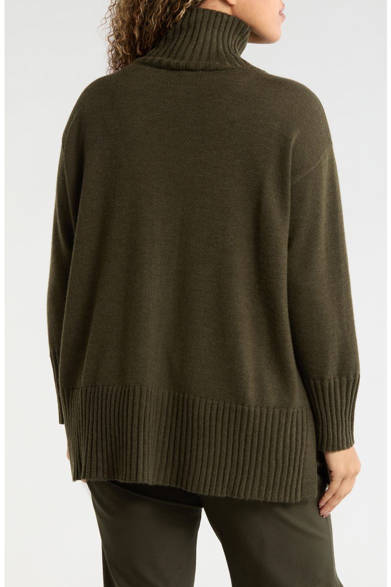 Merino Wool Turtleneck Sweater, Alternate, color, WOODLAND