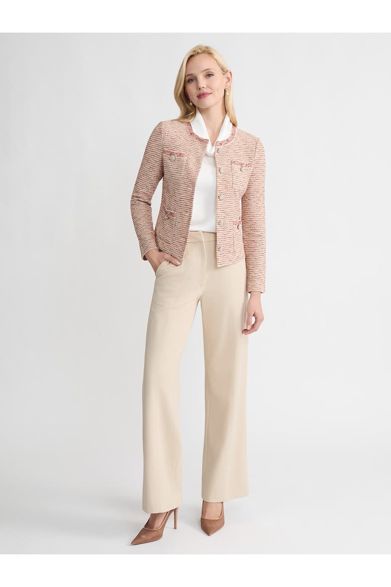 Heritage Ribbon Tweed Knit Jacket, Alternate, color, Honeysuckle/Russet/Biscotti
