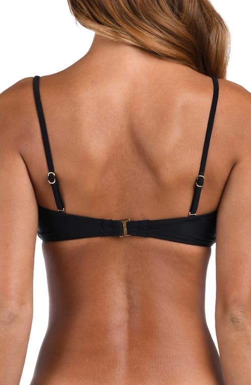 L Agence Krysta Solid Bandeau Bikini Top In Black