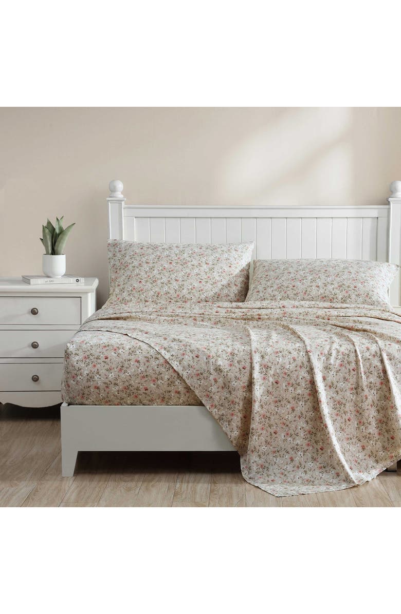 Laura Ashley Bonnie Cotton Sheet Set, Alternate, color, Beige