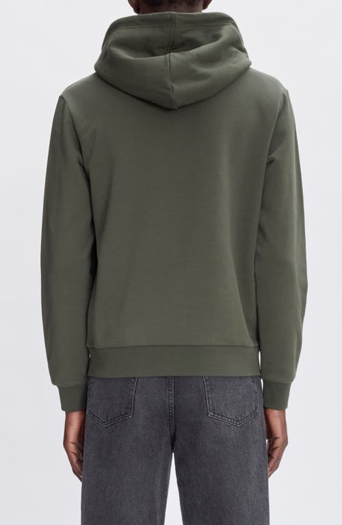 Apc Hooded Sweatshirt With Ribbed Cuffs And Hem In Tjk Military Kaki/ecru
