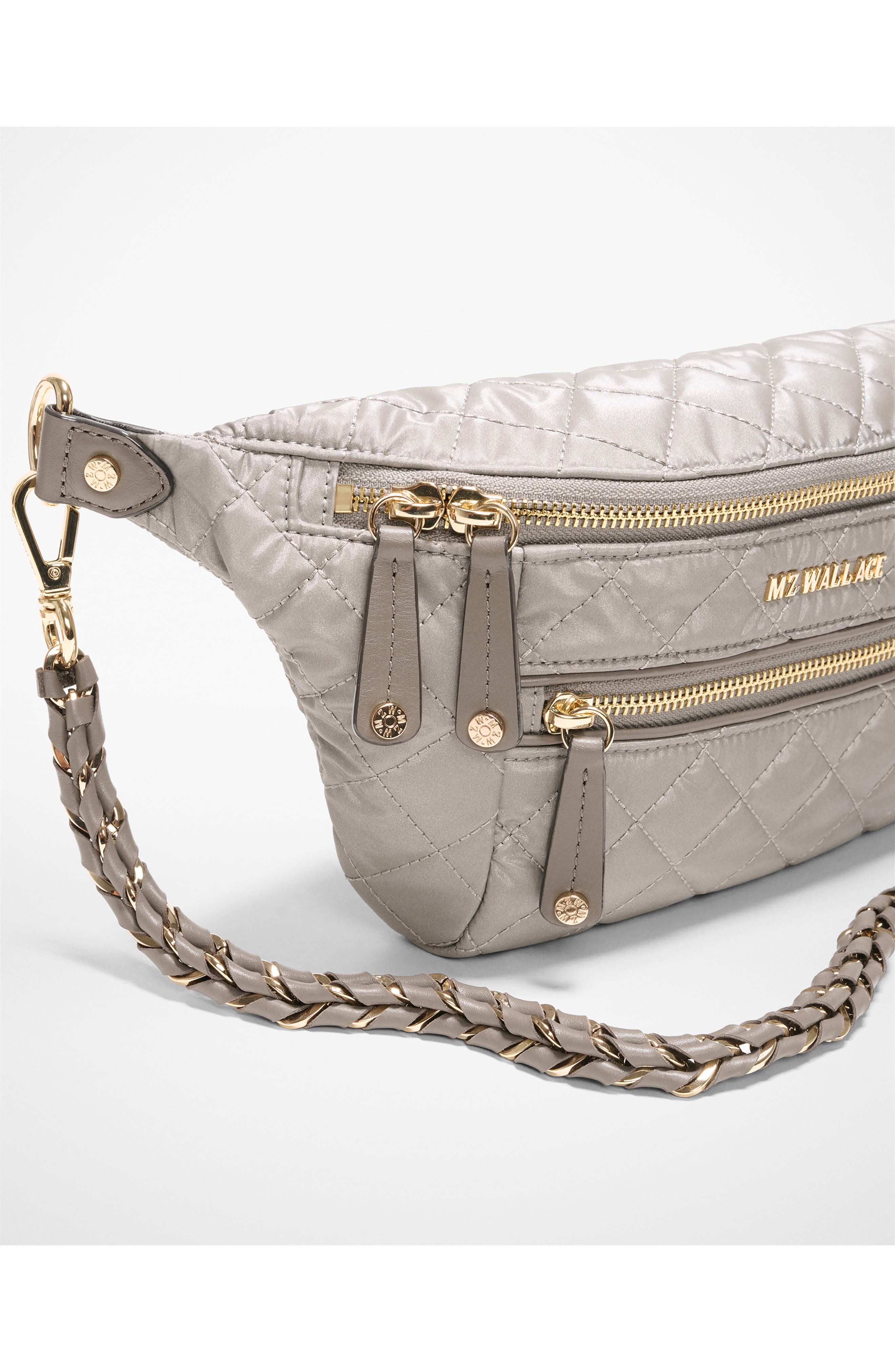 MZ Wallace Crosby Quilted Nylon Convertible Sling Bag, Alternate, color, Sable Pearl