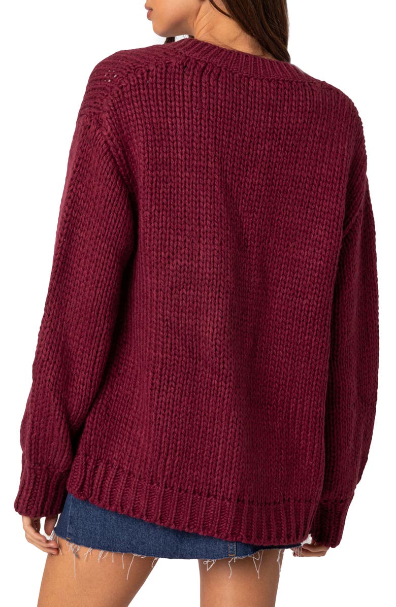 EDIKTED Anina Oversize Knit Cardigan, Alternate, color, 