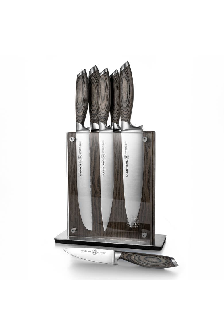 Bonded Ash 7-Piece Knife Block Set, Main, color, Grey