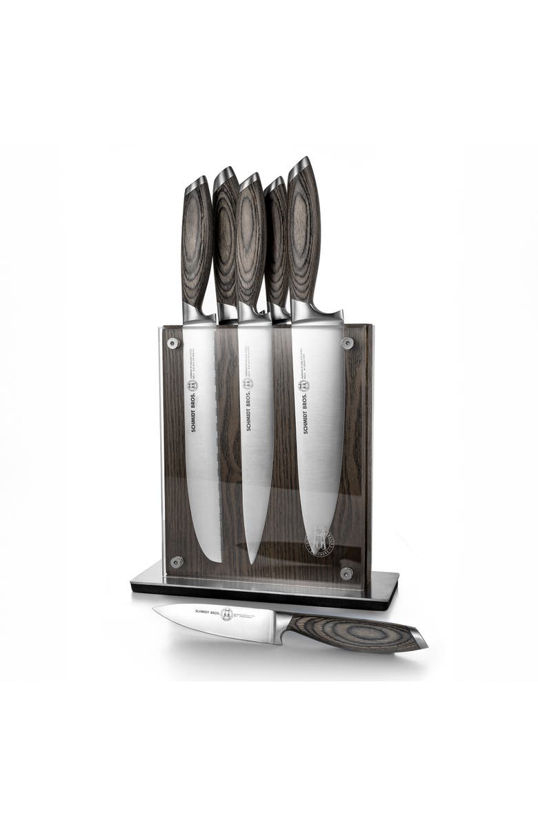 Schmidt Brothers Cutlery Bonded Ash 7-Piece Knife Block Set, Main, color, Grey