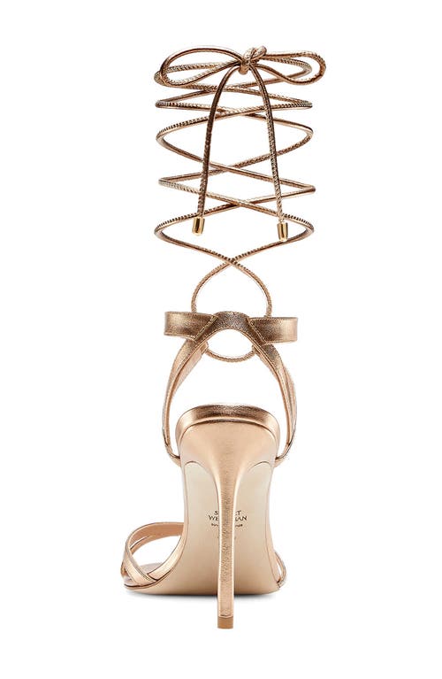 Stuart Weitzman Soiree 100 Lace-up Sandal In Animal Print