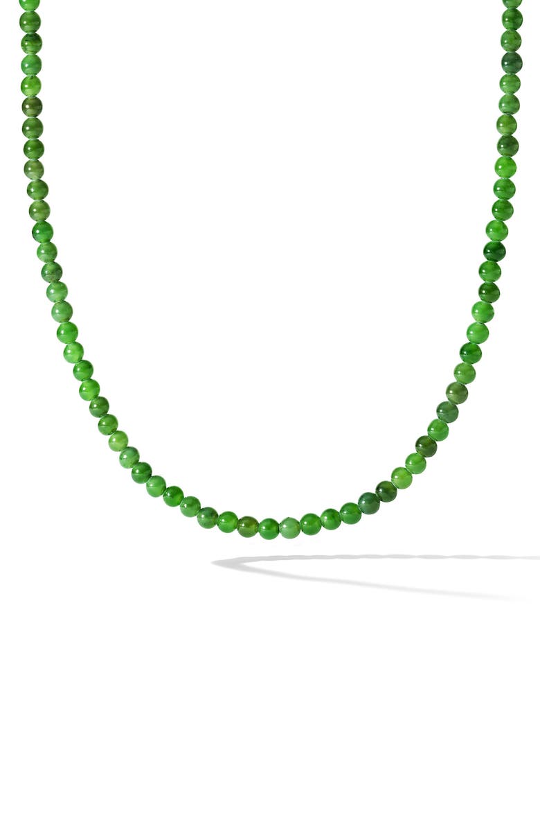 David Yurman Men's Spiritual Beads Necklace with Nephrite Jade and 18K Yellow Gold, 4mm, Main, color,