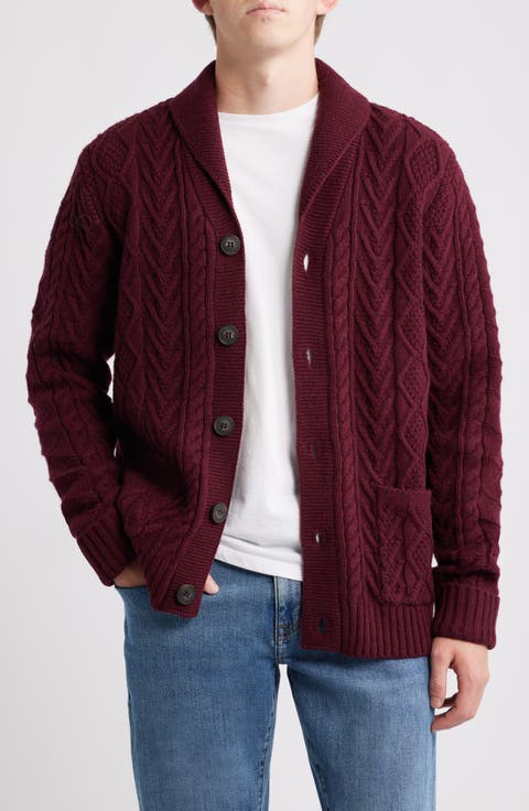 Wool Blend Fisherman Cardigan