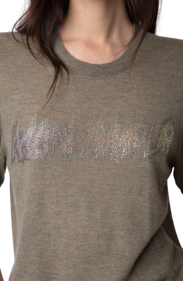 Zadig & Voltaire Ida Mon Amour Cashmere Sweater, Alternate, color, 