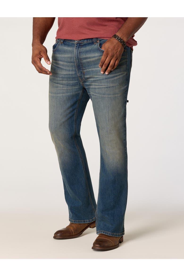 Big & Tall Western-Inspired Bootcut Jeans, Alternate, color, ROUGH EDGES