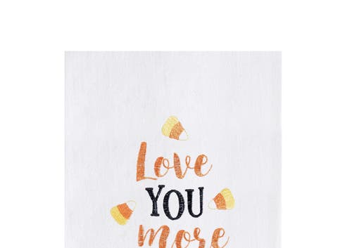 C & F Home C&f Home Love You More Than Candy Corn Cotton Embroidered Halloween Flour Sack Kitchen Towel In Orange