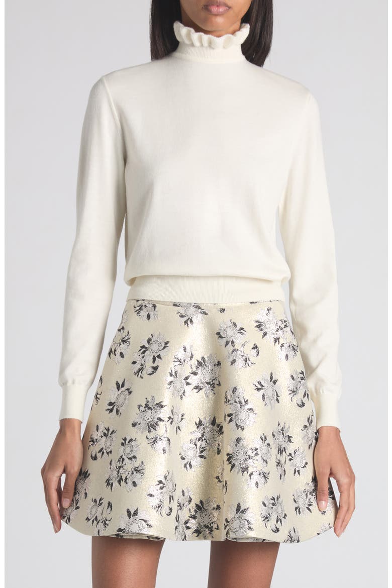 Ruffle Collar Wool Blend Sweater, Main, color, IVORY