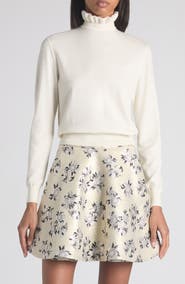 McQueen Ruffle Collar Wool Blend Sweater