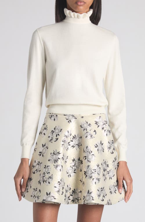 Alexander Mcqueen Mcqueen Ruffle Collar Wool Blend Sweater In Brown