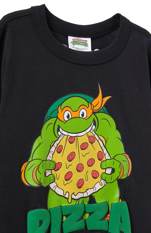 Cotton On Kids Kid's Licensed Drop Shoulder Short Sleeve Tee In Black Tmnt Pizza Time