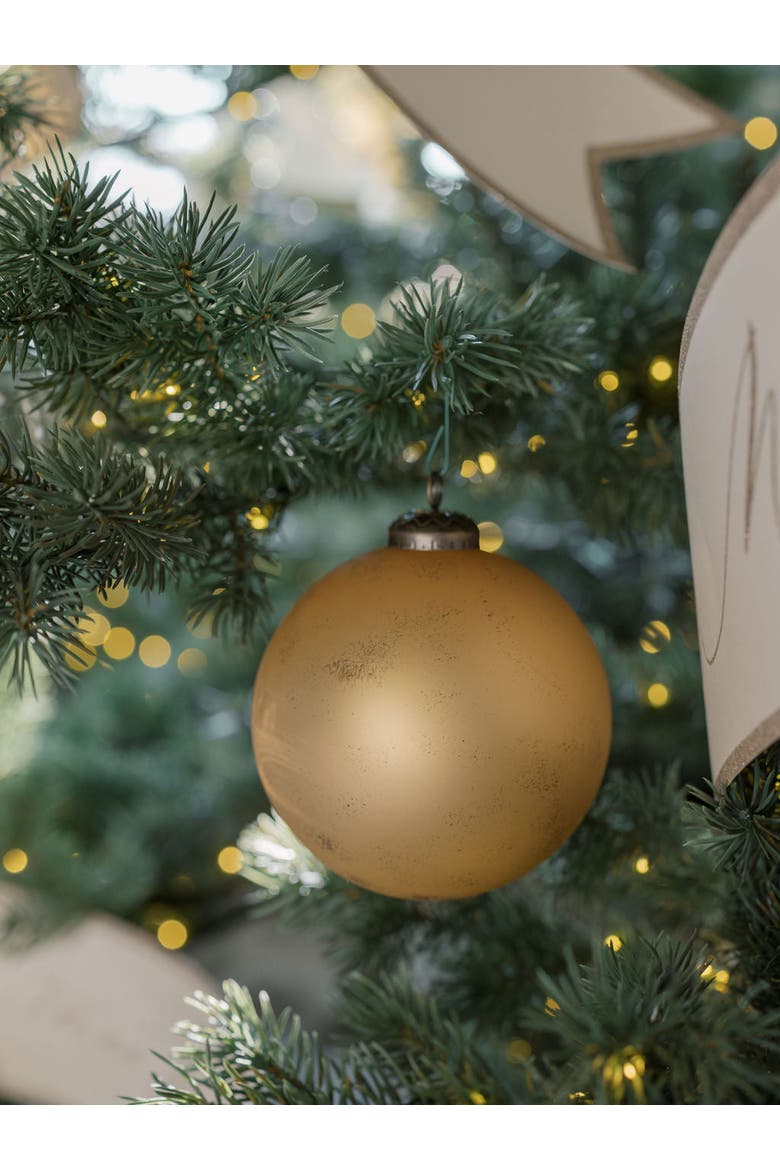 4" Matte Antique Gold Glass Ornament, Alternate, color, Gold