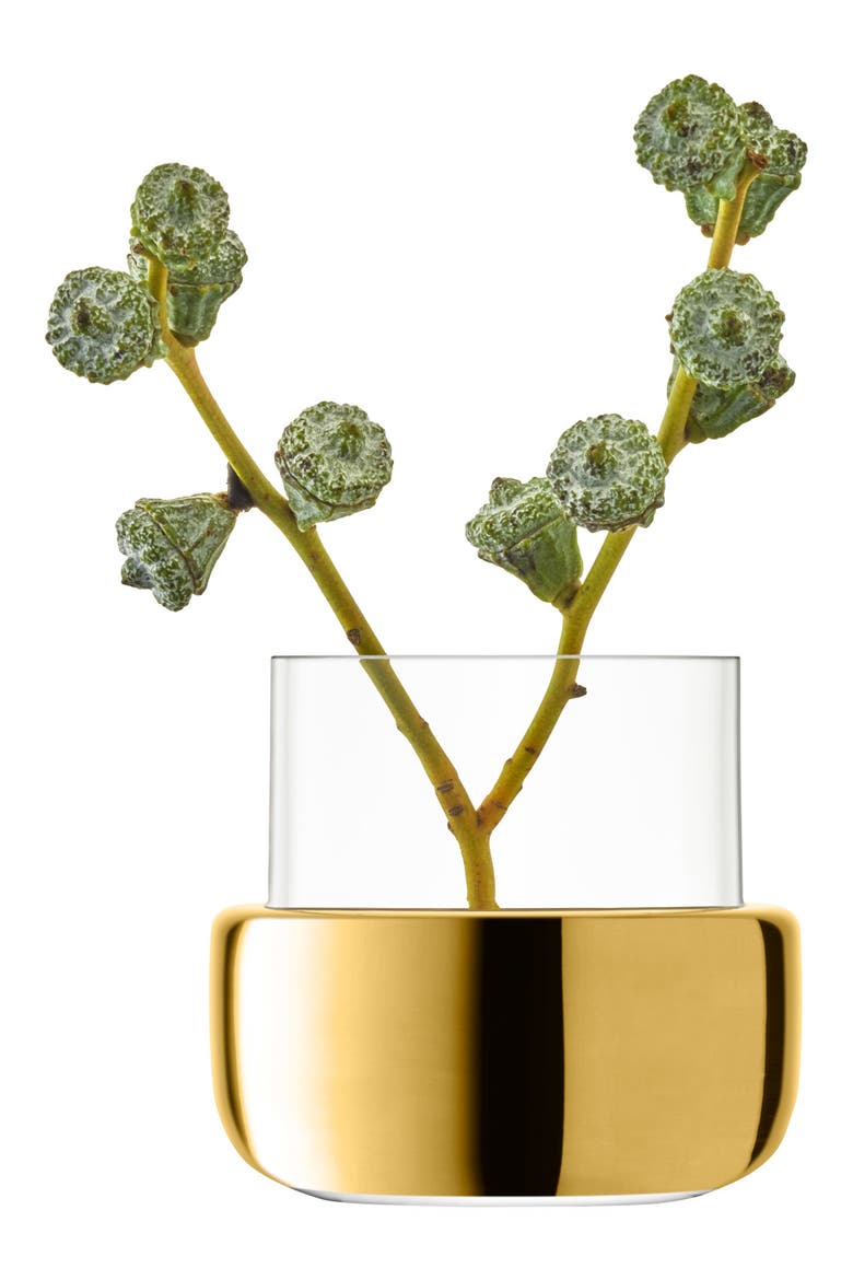 Aurum Vase, Alternate, color, CLEAR/ GOLD