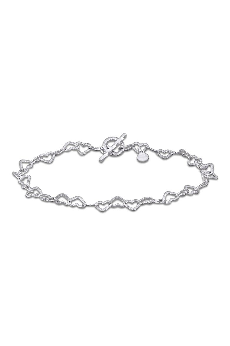 Heart Link Bracelet, Main, color, SILVER