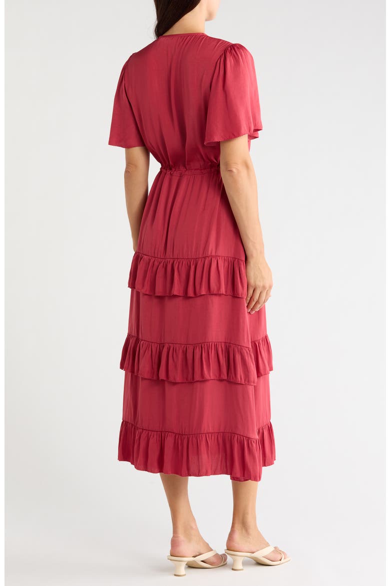 Short Sleeve Tiered Maxi Dress, Alternate, color, SUMMER ROSE