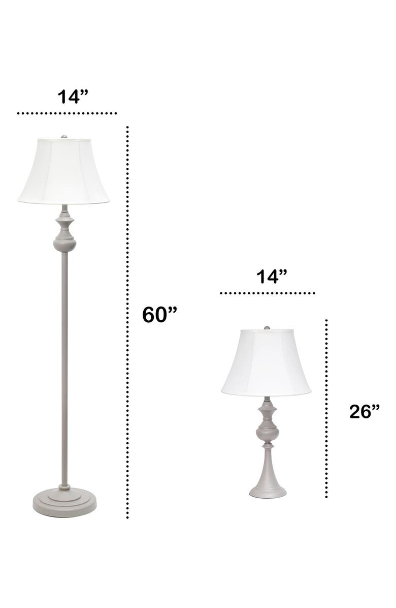 LALIA HOME Three-Piece Lamp Set, Alternate, color, 