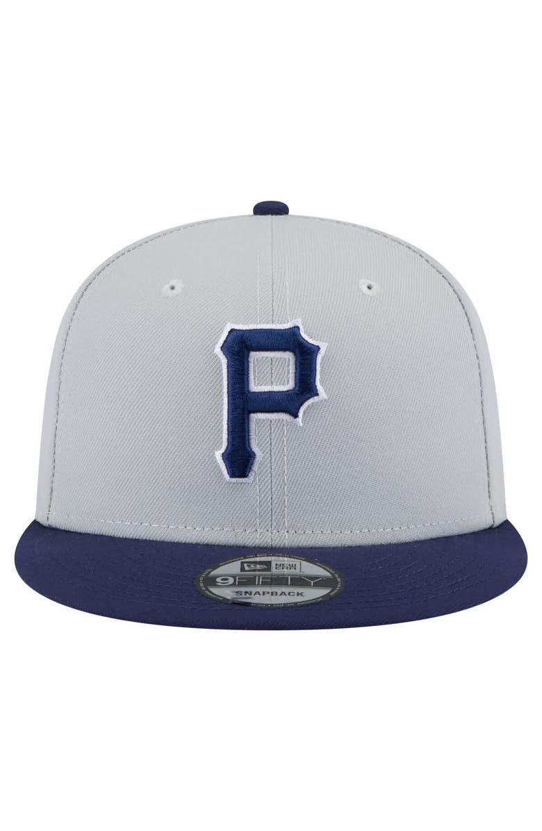New Era Men's New Era Gray/Navy Pittsburgh Pirates 2-Tone Color Pack 9FIFTY Snapback Hat, Alternate, color, 