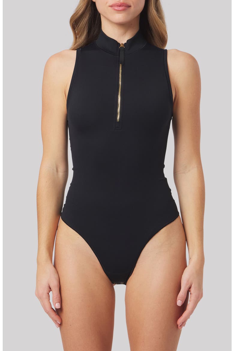 Tinsley Sleeveless Golf Bodysuit, Main, color, BLACK