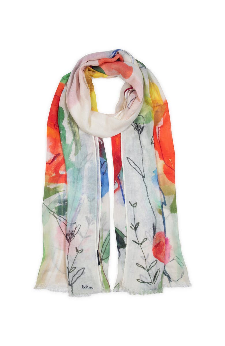 Echo Abstract Floral Wrap, Main, color, Multi