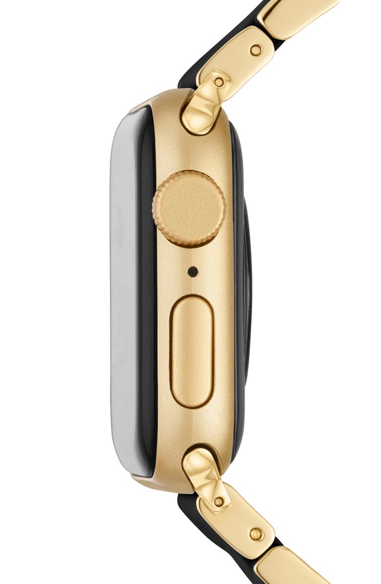 MICHELE Silicone 20mm Apple Watch<sup>®</sup> Watchband, Alternate, color, Black/Gold