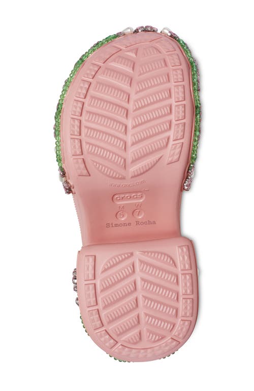 Crocs X Simone Rocha Siren Clog With Crystal & Faux Pearl Jibbitz™ In Power Pink
