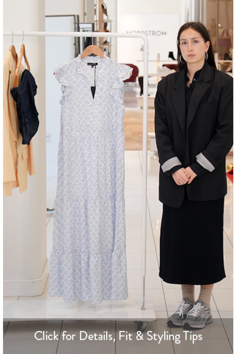 Print Flutter Sleeve Maxi Dress video