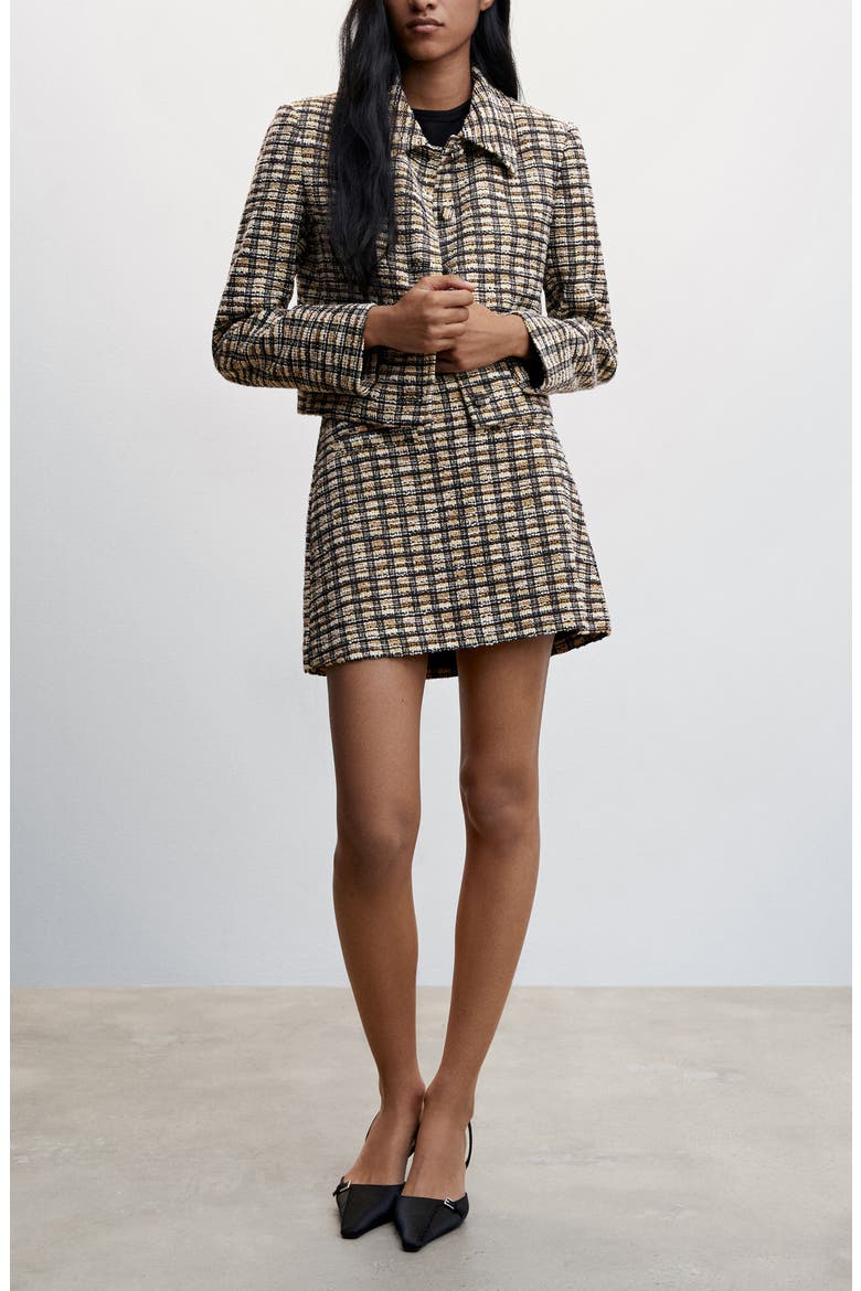 Check Tweed Jacket, Alternate, color, OCHRE