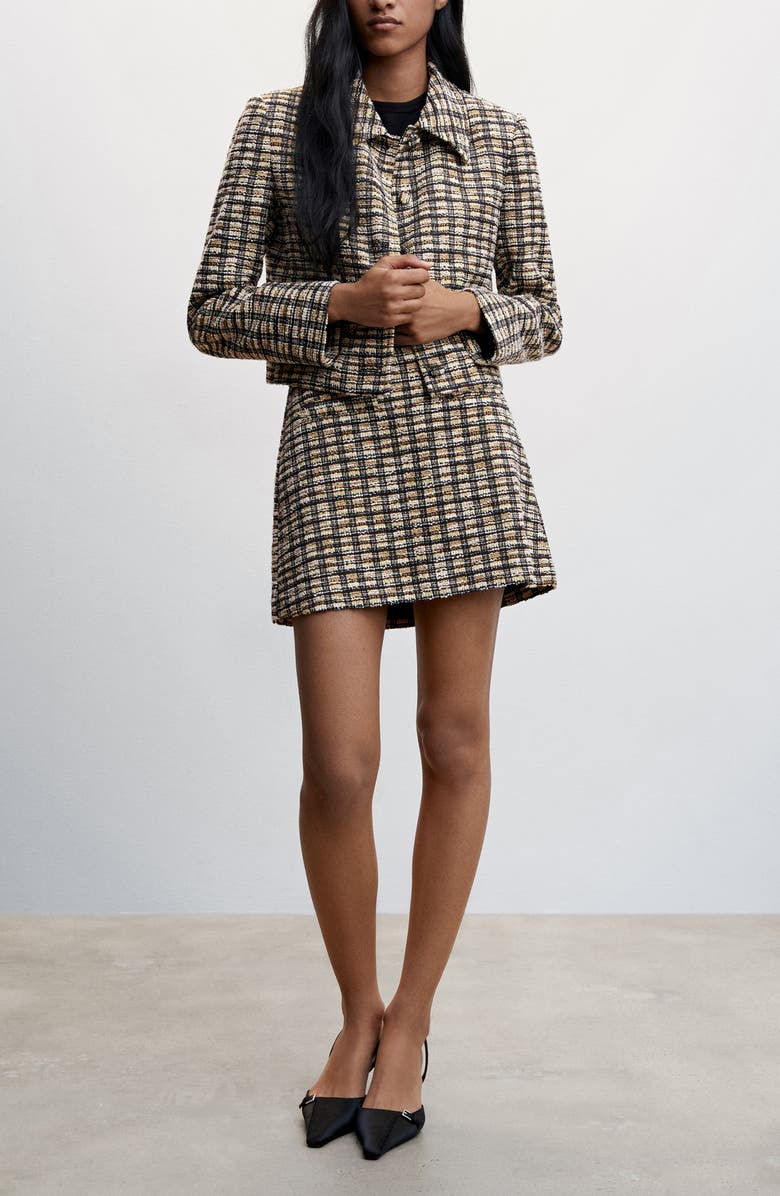 MANGO Check Tweed Jacket, Alternate, color,
