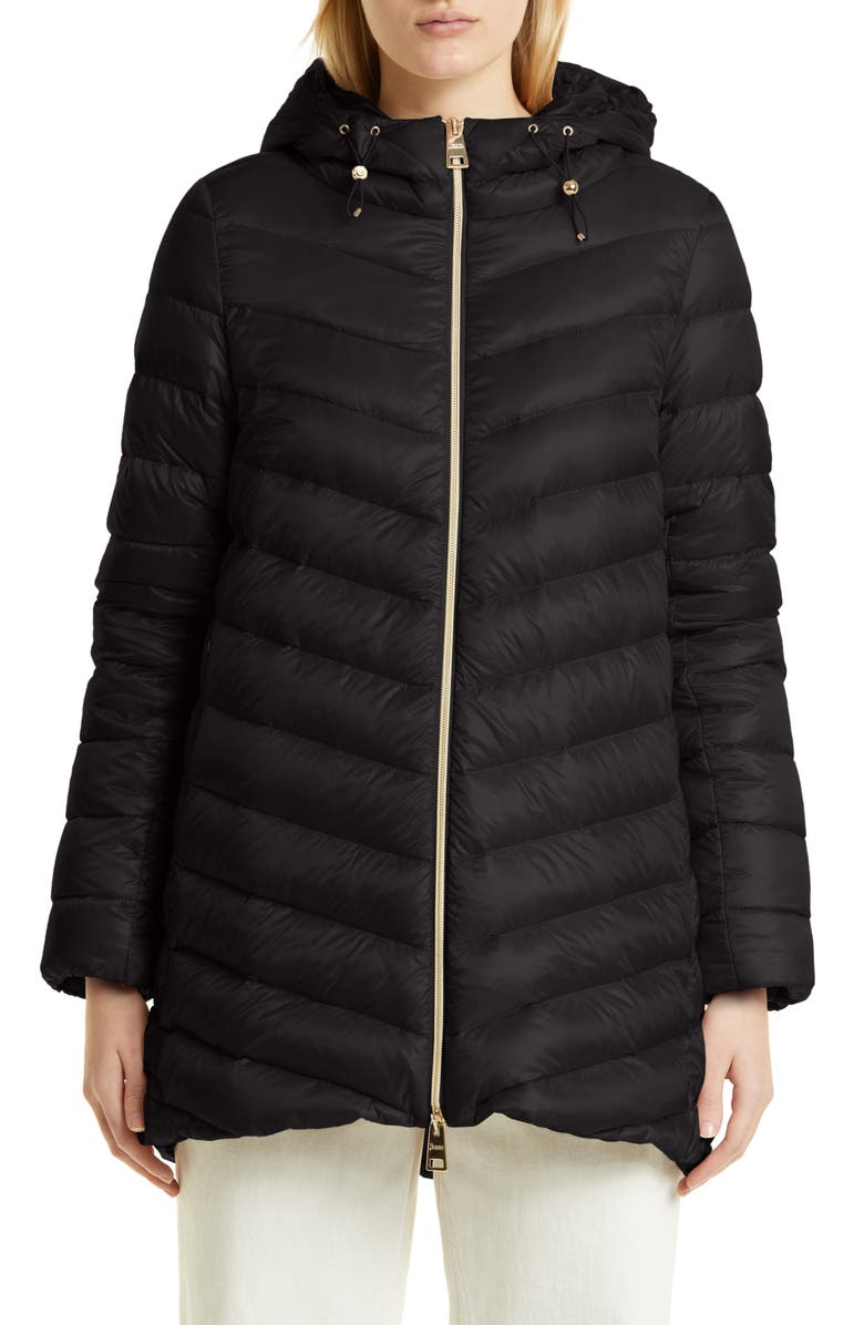 Herno Chevron Quilted High-Low Down Jacket, Main, color,