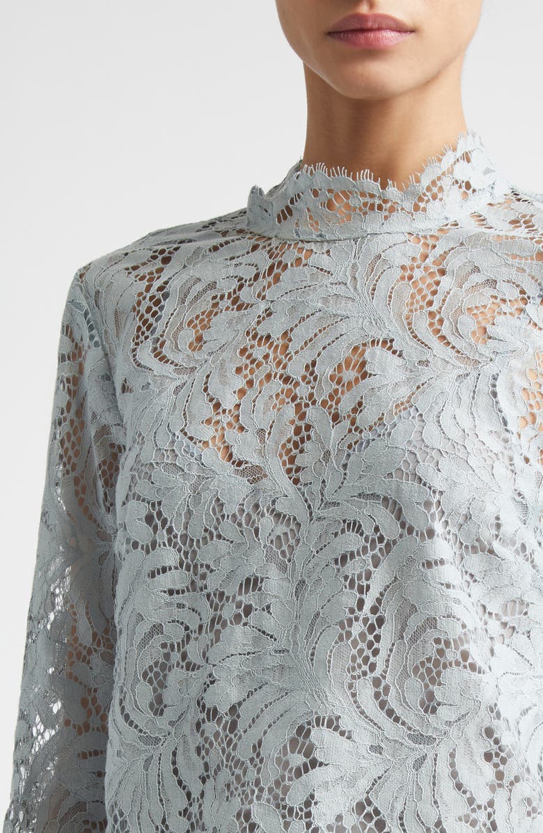 A.L.C. Margot Lace Mock Neck Top, Alternate, color, Slate Blue