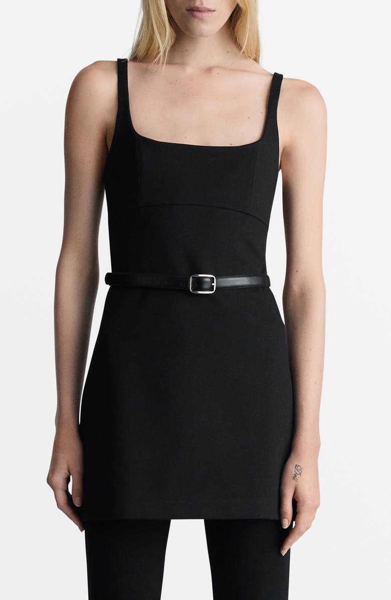 MANGO Square Neck Sleeveless Minidress, Main, color, 