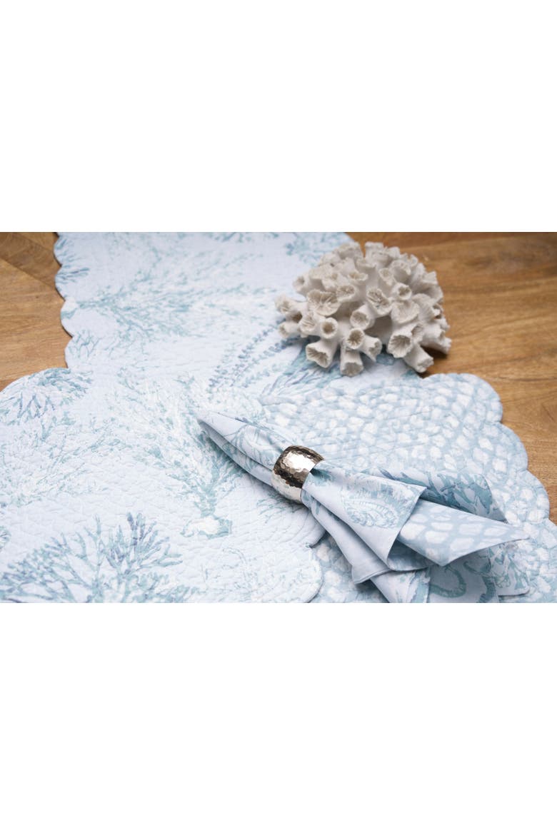 Cerulean Breeze Coastal Marine  Set of 6 Cloth Napkins, Alternate, color, Blue