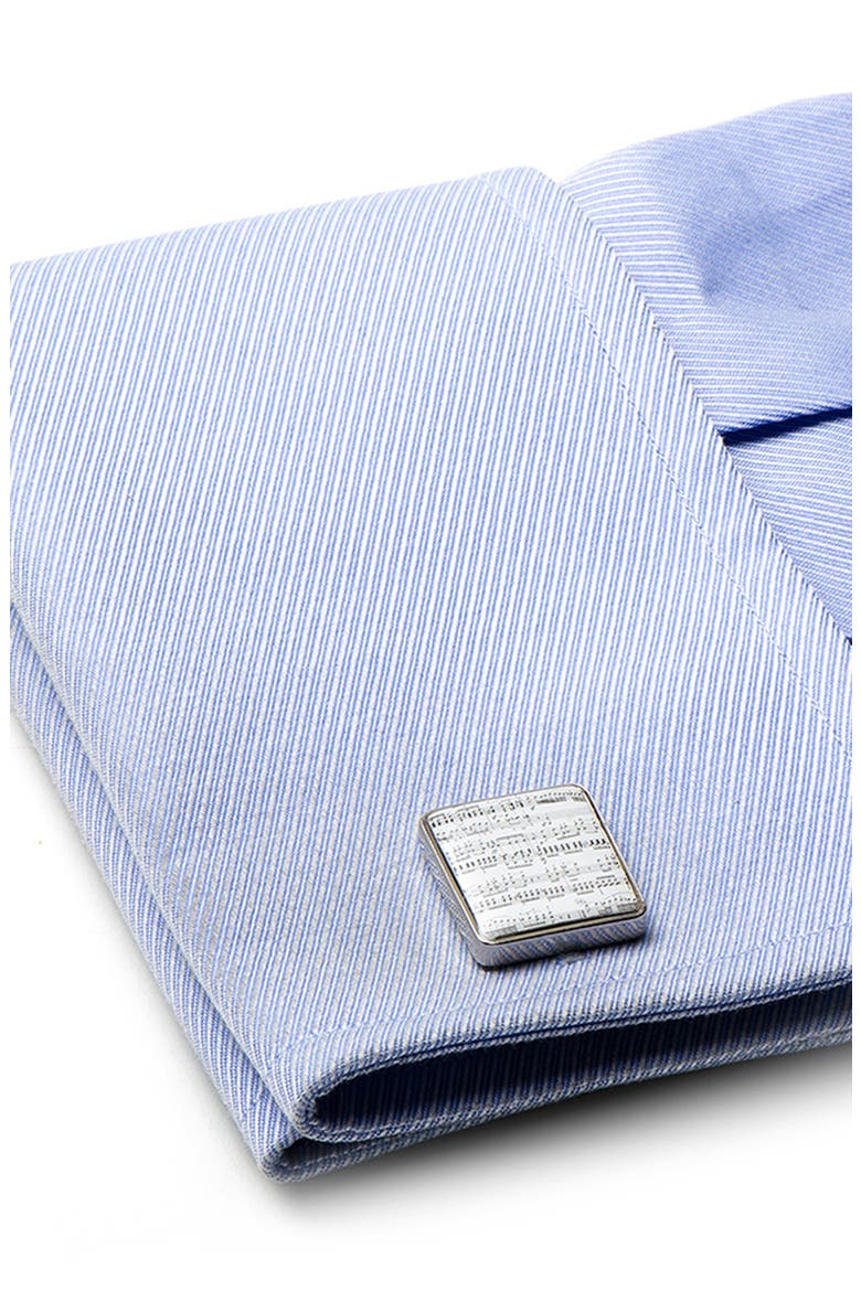 Classical Sheet Music Cuff Links, Alternate, color, WHITE