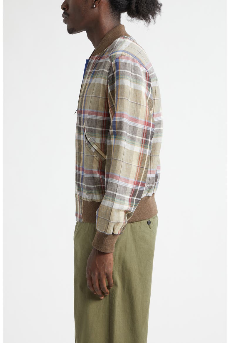 Plaid Wool & Linen Varsity Jacket, Alternate, color, PLAID