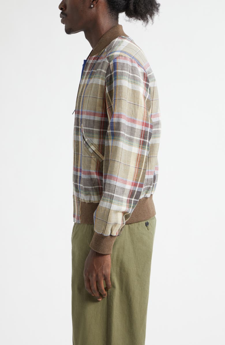 Noah Plaid Wool & Linen Varsity Jacket, Alternate, color, Plaid