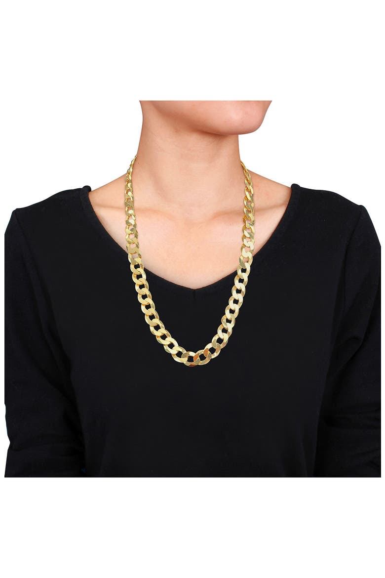 Men's Flat Curb Chain Necklace, Alternate, color, YELLOW