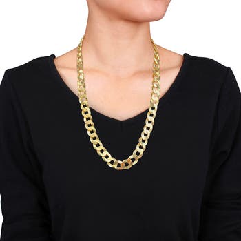 Men's Flat Curb Chain Necklace