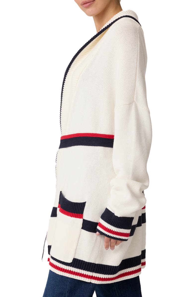 Splendid Set Sail Cardigan, Alternate, color, White/ Navy/ Rouge