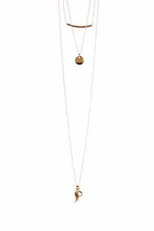 OLIVIA WELLES 14K Gold Plated Layered Mixed Necklace