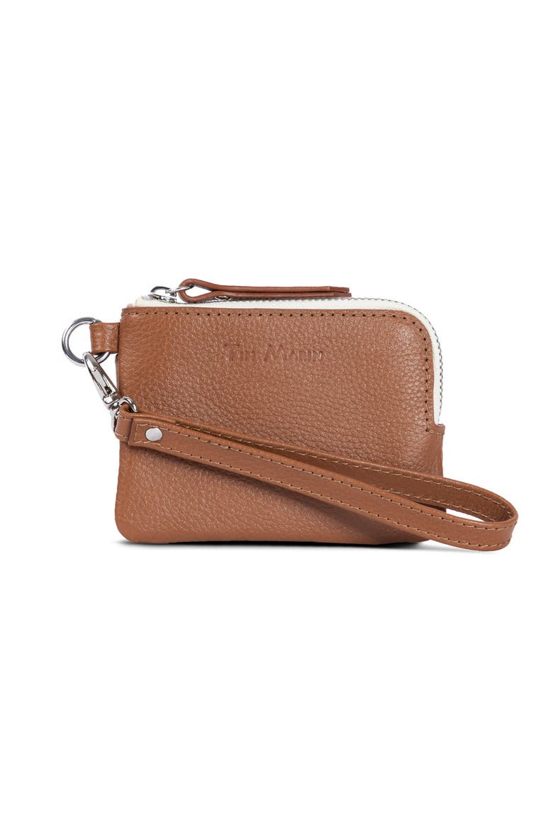Gina Leather Top Zip Wallet, Main, color, Tan